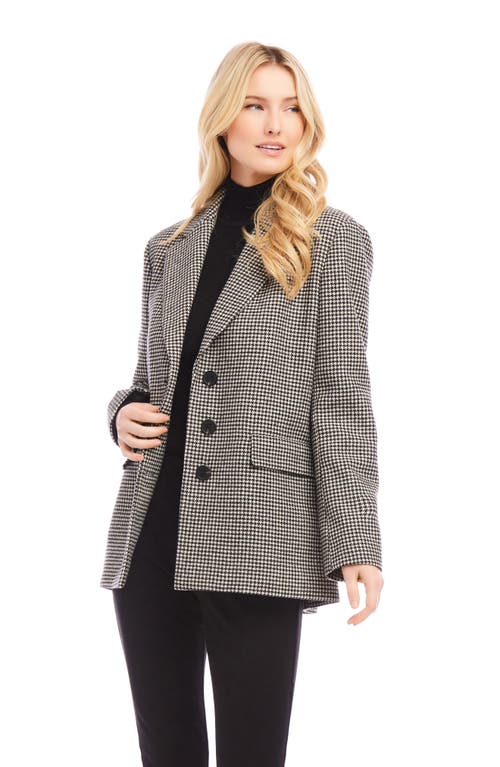 Karen Kane Houndstooth Blazer In Black With Cream