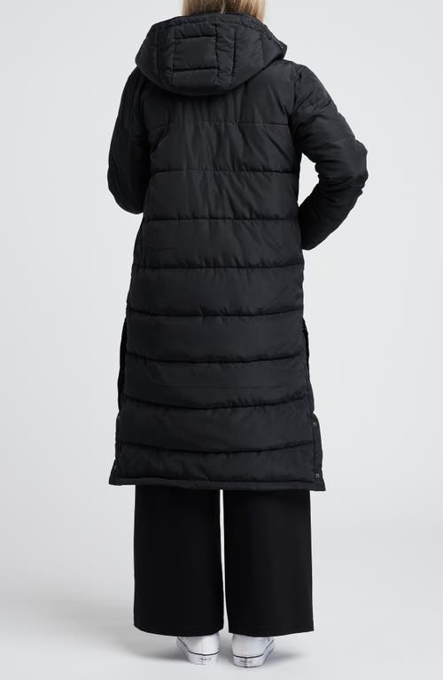 Universal Standard Everest 2 Hooded Long Puffer Coat In Black