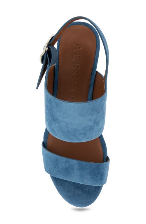 Shop Aerosoles Camera Platform Sandal In Indigo Suede