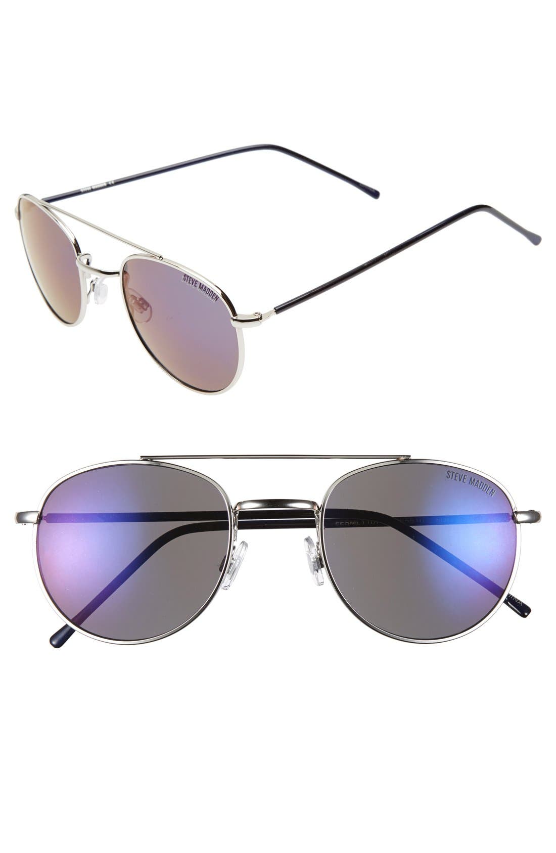 Steve Madden 52mm Mirror Lens Aviator Sunglasses Nordstrom