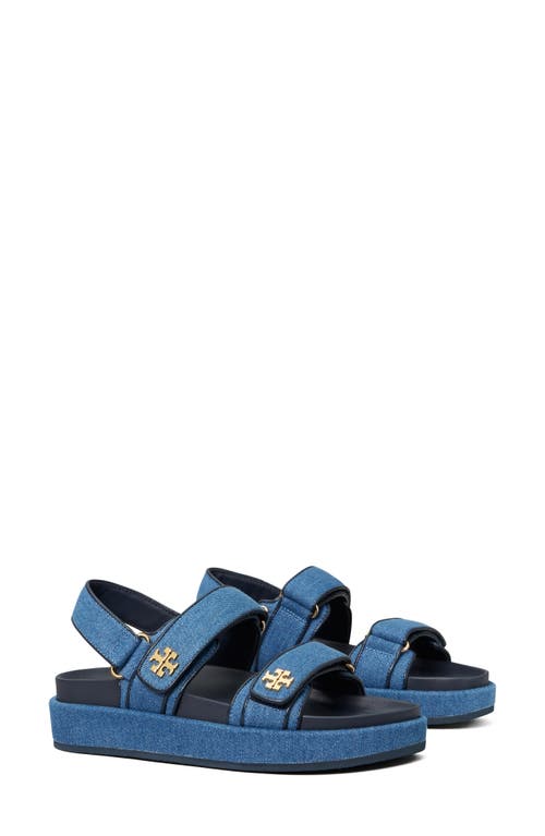 Shop Tory Burch Kira Slingback Sport Platform Sandal In Dark Denim/new Navy