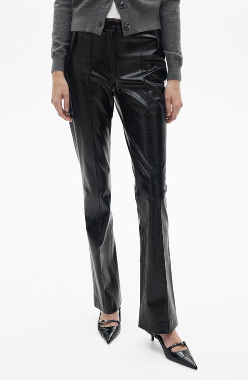 Mango Georgia Faux Leather Pants In Black