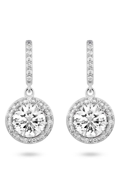 2-Carat Lab Grown Diamond Halo Drop Earrings in 2.0Ctw White Gold