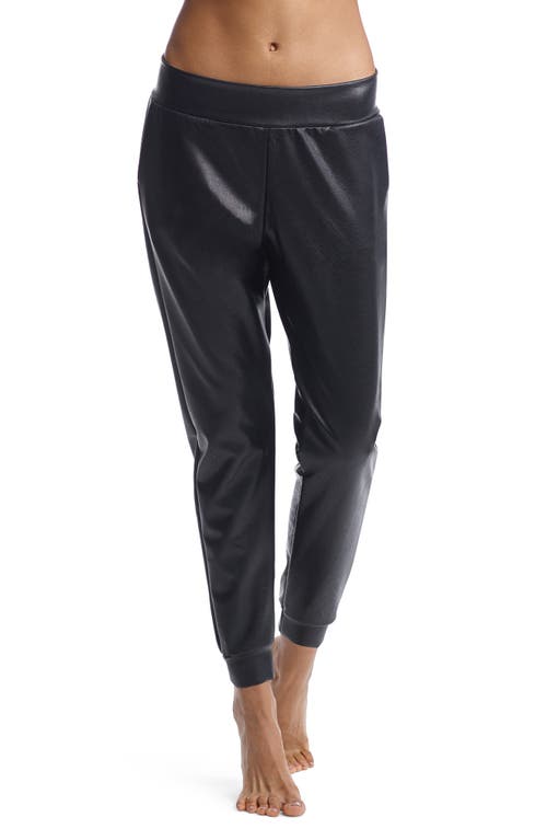 Faux Leather Jogger Pants in Black