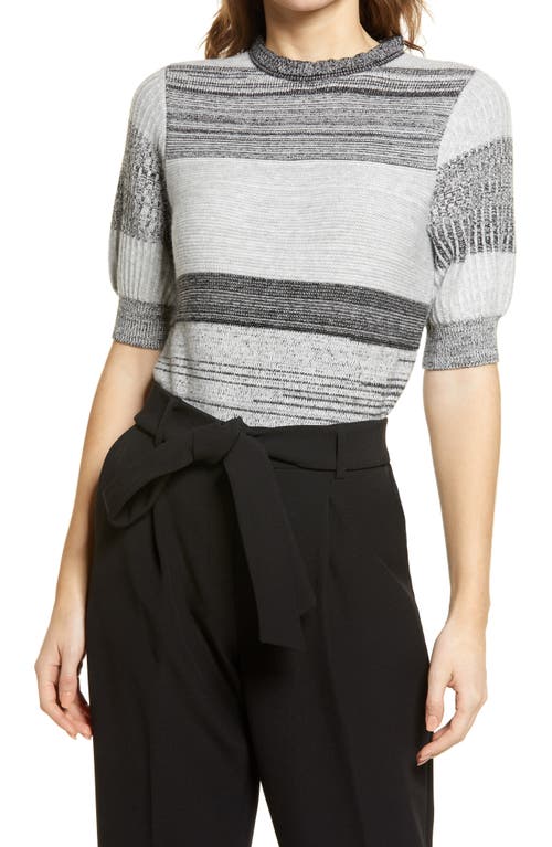 halogen(r) Stripe Rib Sweater in Grey Multi Stripe