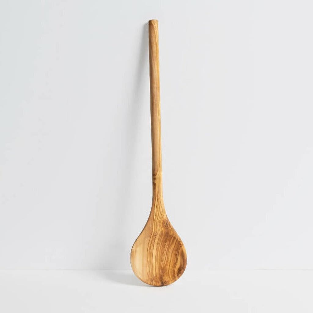 Shop Gharyan Stoneware Round Olive Wood Cooking Spoon In Natural