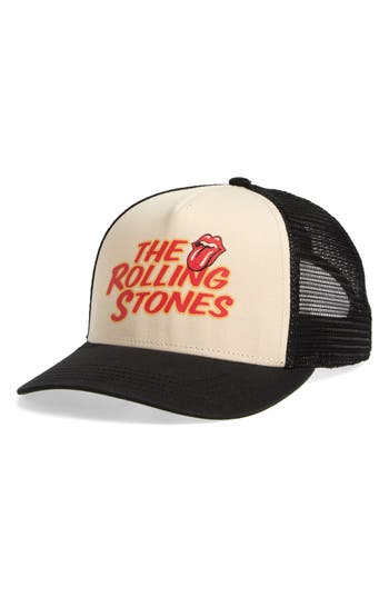 American Needle Rolling Stones Trucker Hat In Black