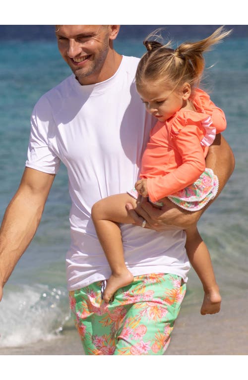 Snapper Rock Kids' Coastal Shells Ruffle Two-piece Swimsuit In Orange Multi