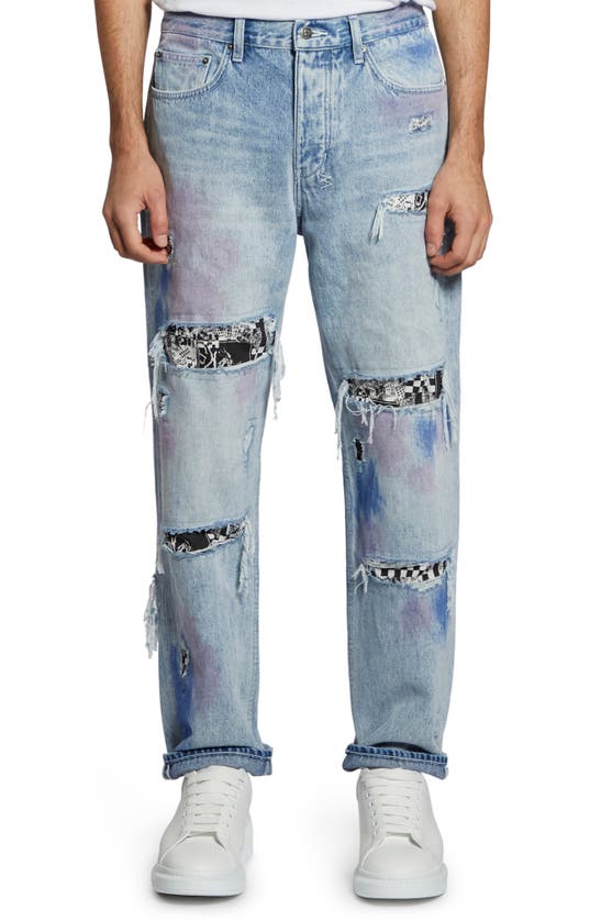 Shop Ksubi Anti K Street Color Kolor Straight Leg Jeans In Denim