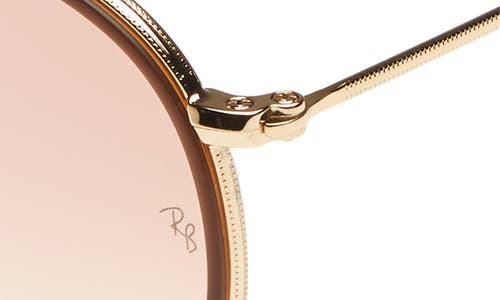 Shop Ray Ban Ray-ban 51mm Round Sunglasses In Gold/pink