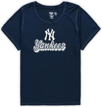 Women's Concepts Sport White/Navy New York Yankees Vigor Pinstripe T-Shirt