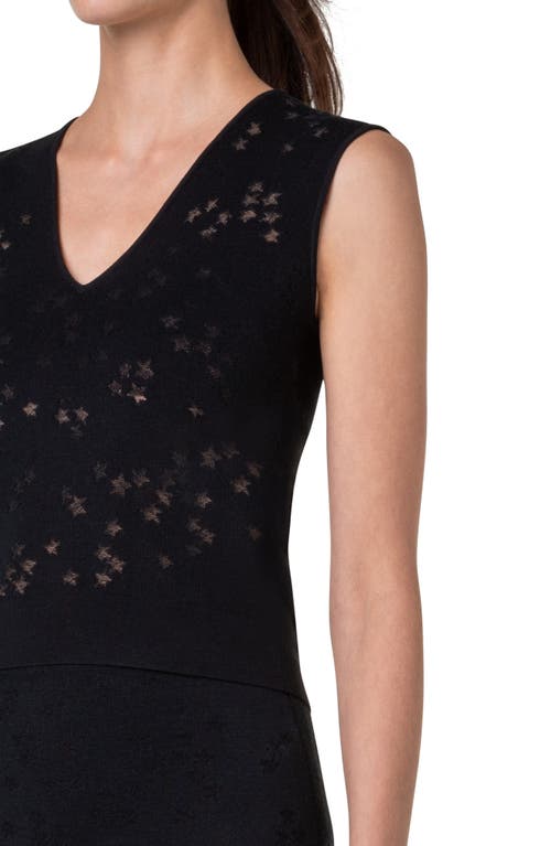 Shop Akris Stars Intarsia V-neck Shell In Black