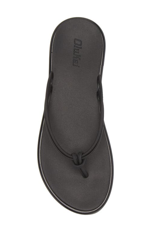 Shop Olukai Aka Flip Flop In Black/black