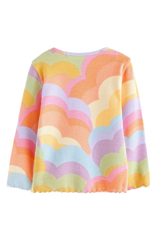 Shop Next Kids' Rainbow Stretch Cotton Rib Top In Pink