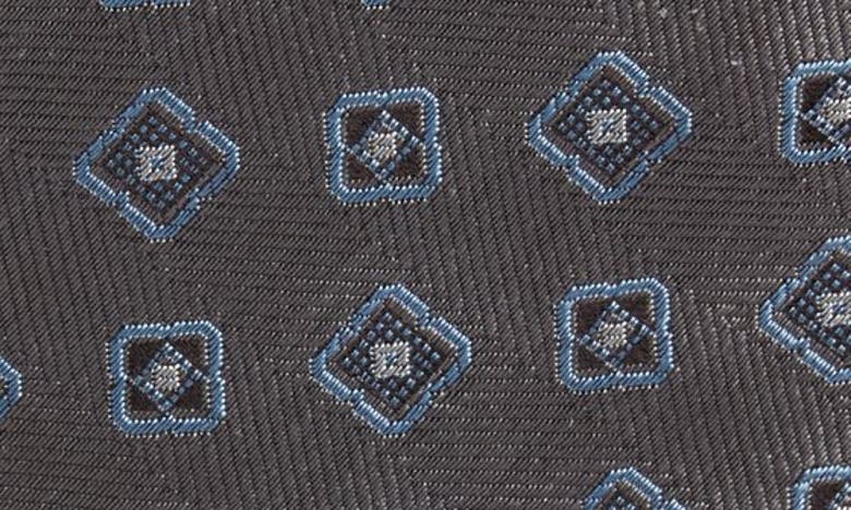 Shop David Donahue Geometric Medallion Silk Tie In Charcoal