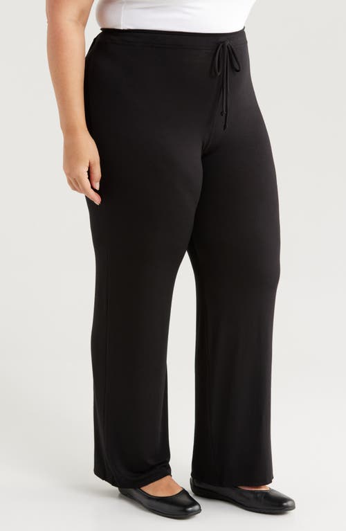 Shop 24seven Comfort Apparel Comfortable Stretch Pants In Black