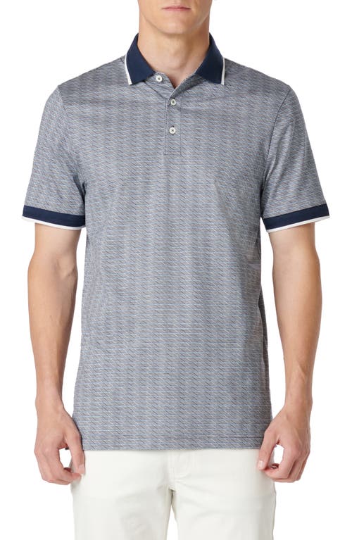 Bugatchi Geo Pattern Cotton & Lyocell Polo at Nordstrom,