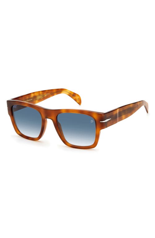 Shop David Beckham Eyewear 52mm Rectangular Sunglasses In Havana Honey