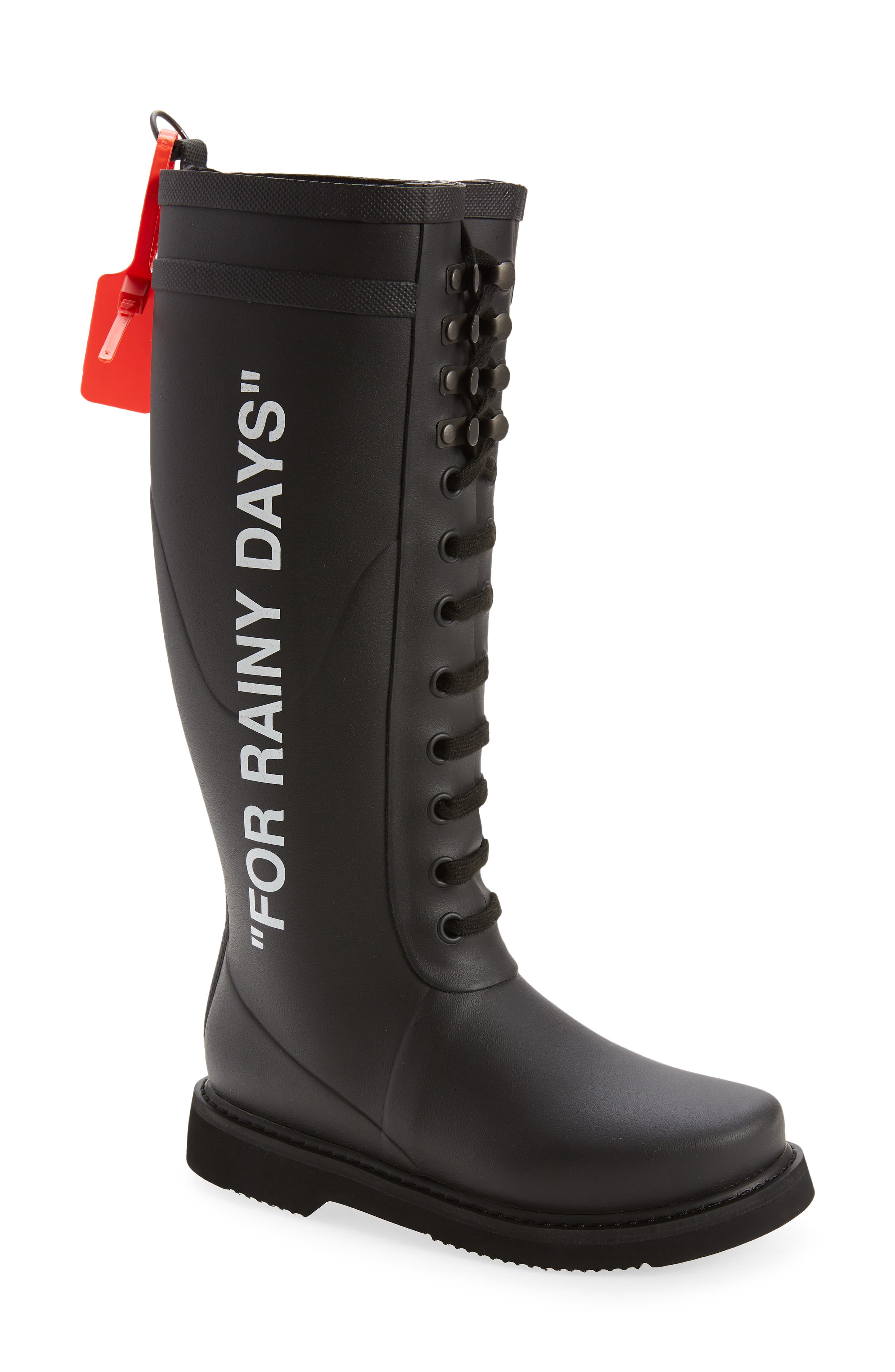 off white rubber boots