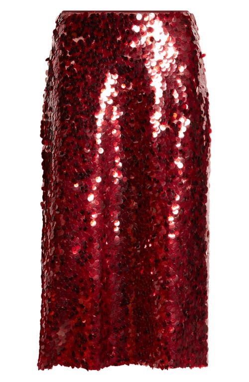 Shop Vince Paillettes Sequin Skirt In Ruby Ink