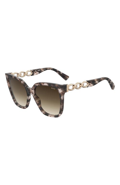 Moschino 55mm Gradient Cat Eye Sunglasses In Pink Havana