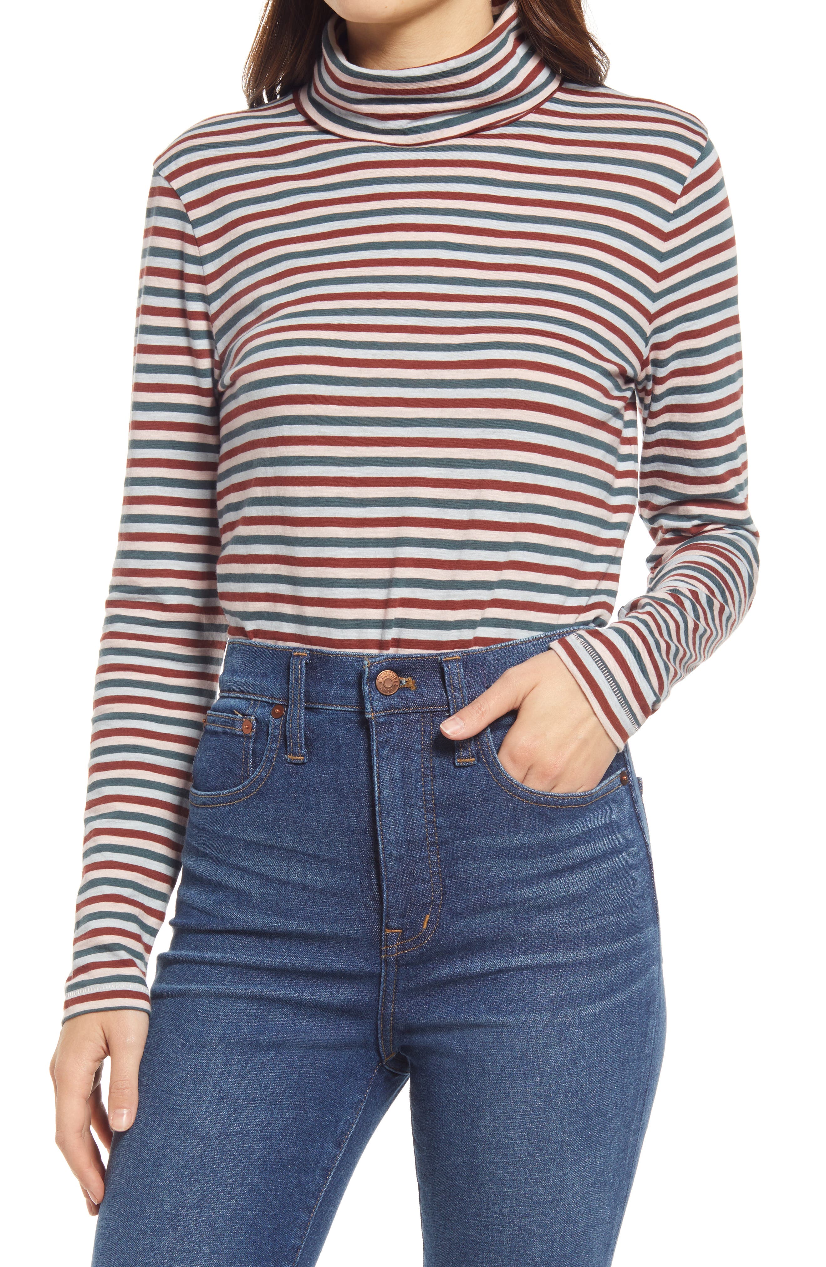 madewell striped turtleneck