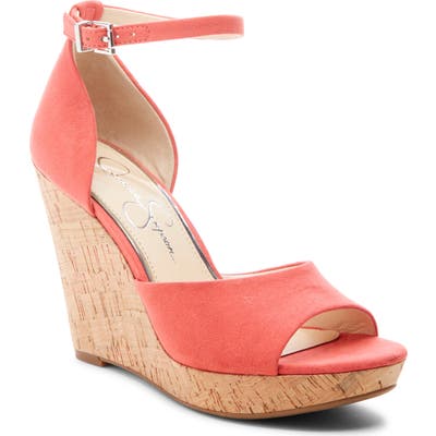 Jessica Simpson Jarella Platform Wedge Sandal, Coral