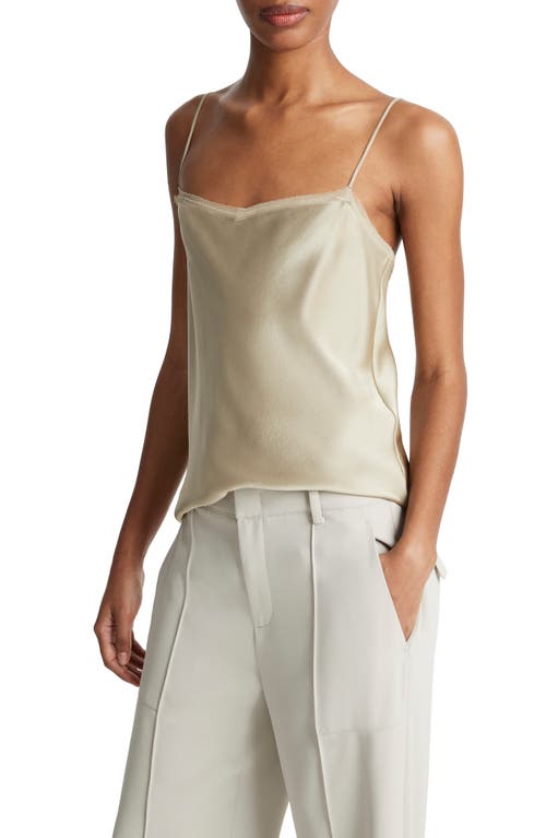 Shop Vince Chiffon Trim Satin Camisole In Sepia