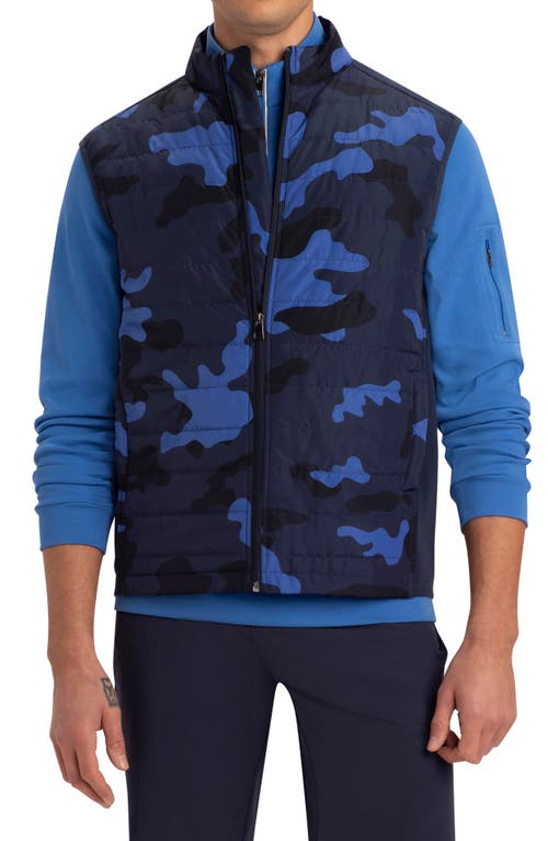 Bugatchi Camo Quilted Cotton Vest in Navy at Nordstrom, Size X-Large