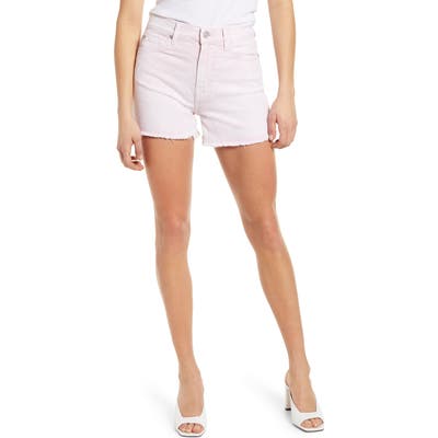 7 For All Mankind High Waist Cutoff Denim Shorts, Pink