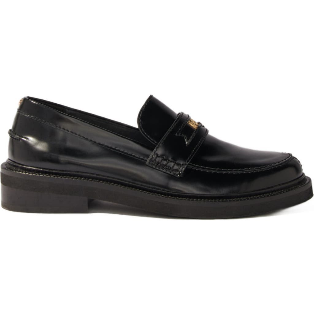 Maje Leather Loafers In Black