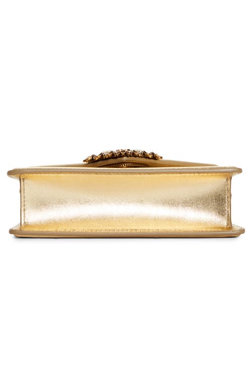 Dolce & Gabbana Mini Devotion Laminated Leather Bag In Gold