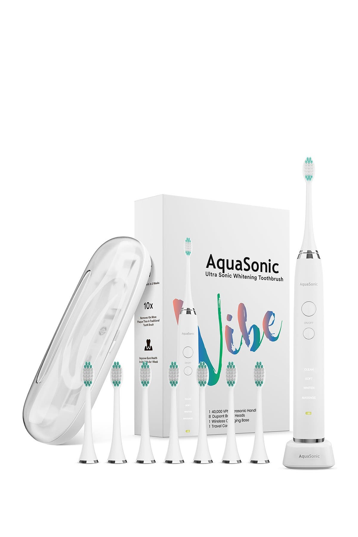 aquasonic black series toothbrush & travel case with 8 dupont brush heads reviews