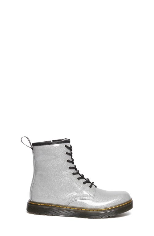 Dr. Martens' Dr. Martens Kids' Zavala Silver Coated Glitter Boot In Silver