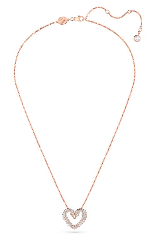 Swarovski Una Pendant Necklace in Crystal Rose Gold at Nordstrom