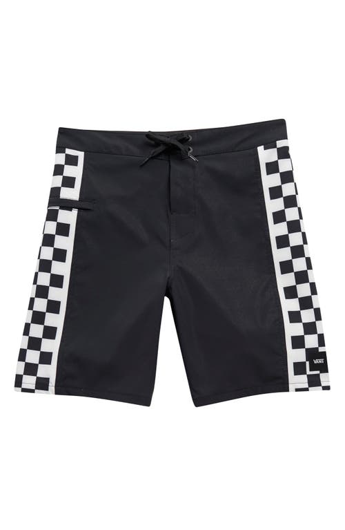 Vans Kids' Sidelines Board Shorts in Black/Checkerboard
