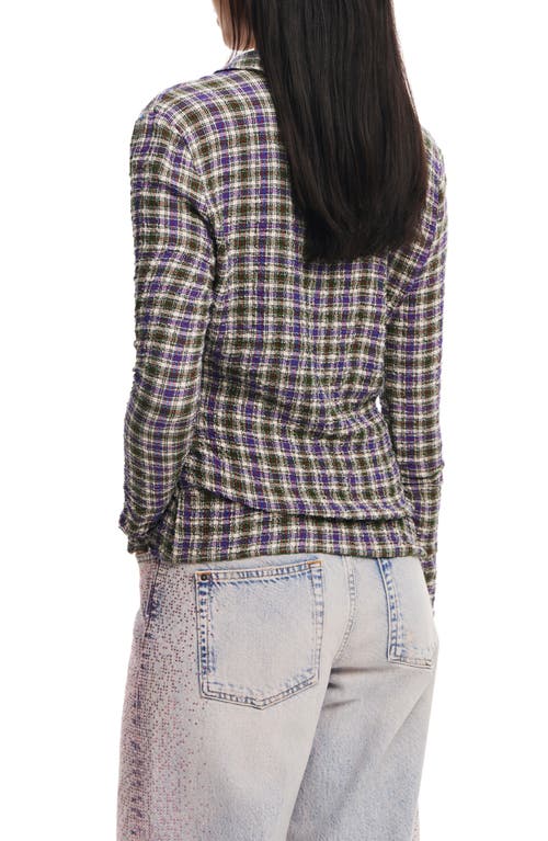 Desigual Niigata Plaid Button-up Shirt In Ivory/multi Plaid
