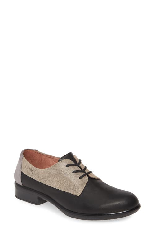 Shop Naot Kedma Colorblock Derby In Black/beige/smoke Leather