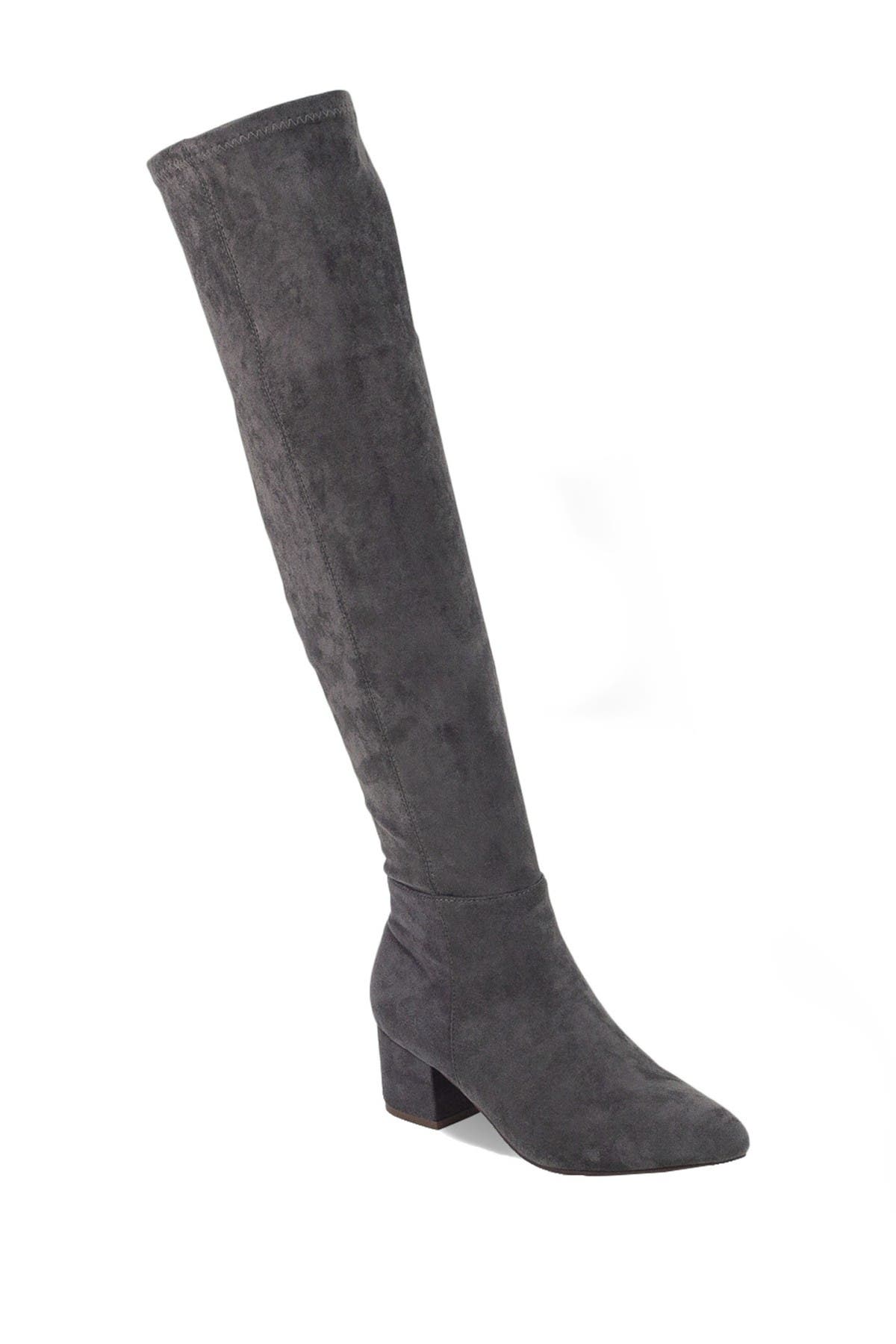 gray thigh high boots