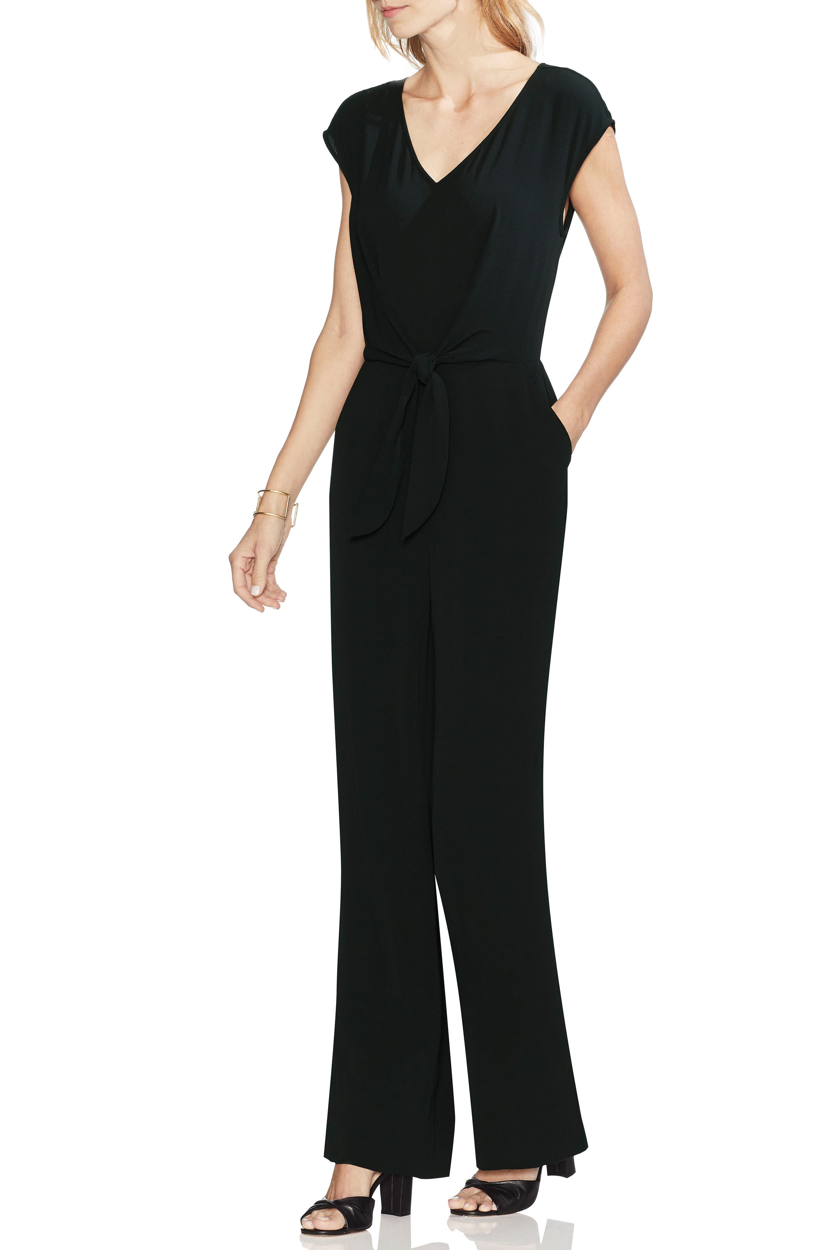 vince camuto tie front jumpsuit