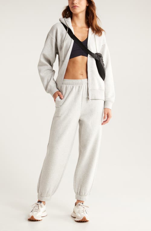 Shop Zella Cloud Fleece Joggers In Grey Light Heather