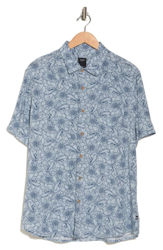 Shop Union Venice Short Sleeve Print Relaxed Fit Shirt In Haze