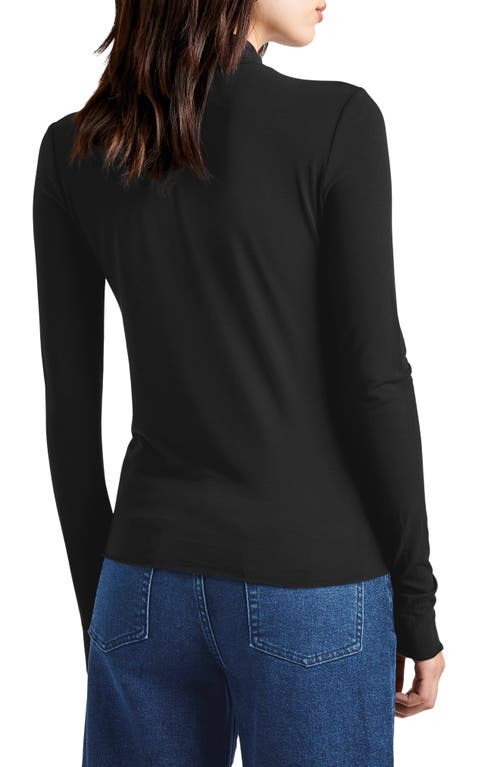 Splendid Long Sleeve Turtleneck Top In Black