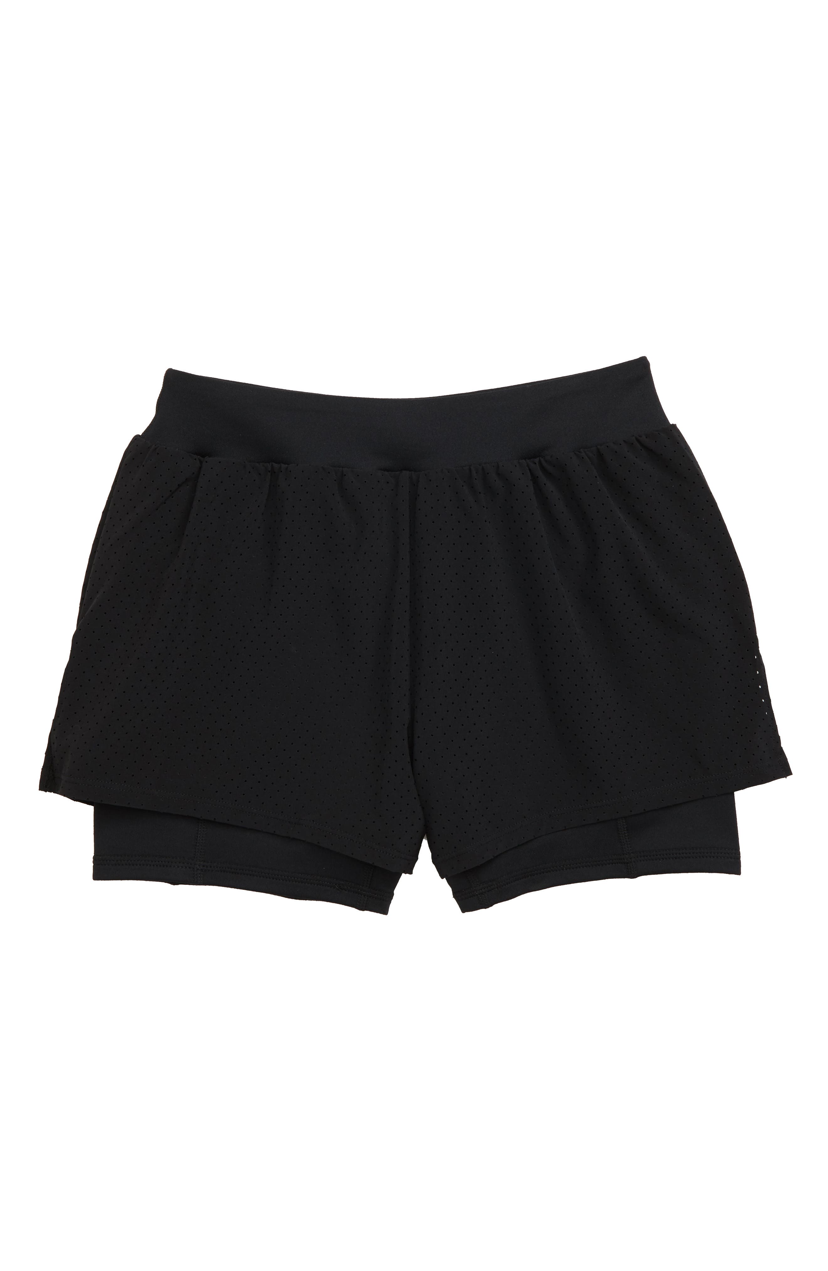 double layer athletic shorts
