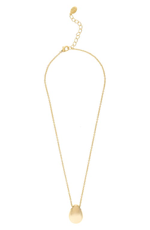 Shop Rivka Friedman Polished Teadrop Pendant Necklace In 18k Gold Clad