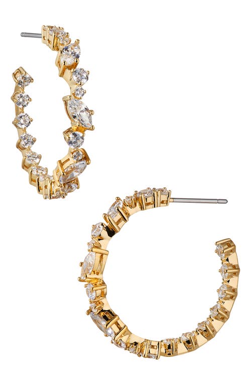 Nadri Flutter Cubic Zirconia Hoop Earrings in Gold at Nordstrom