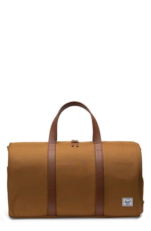 Novel Recycled Polyester Duffle Bag in Bronze Brown