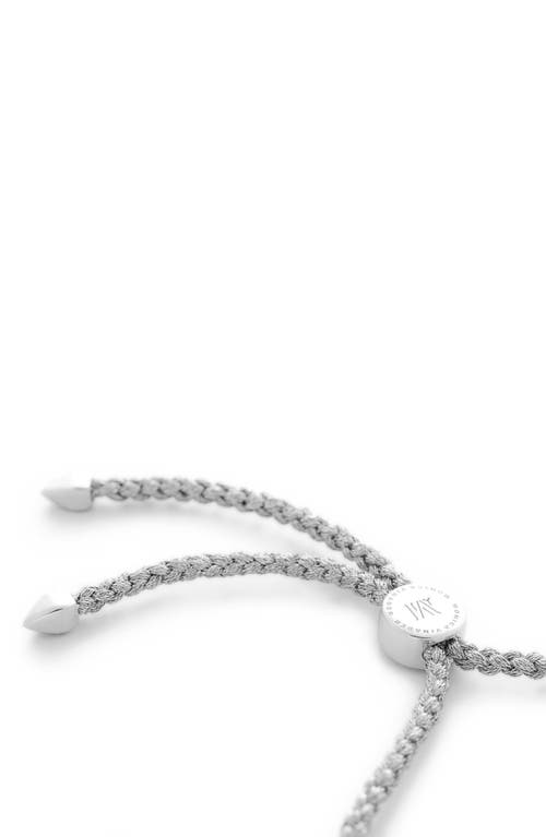 Monica Vinader Engravable Linear Bar Friendship Bracelet In Silver/silver Metallica