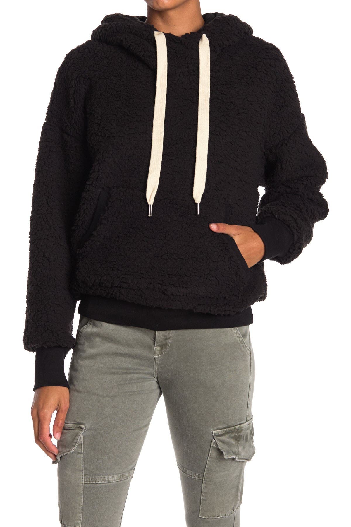 oversized faux fur hoodie