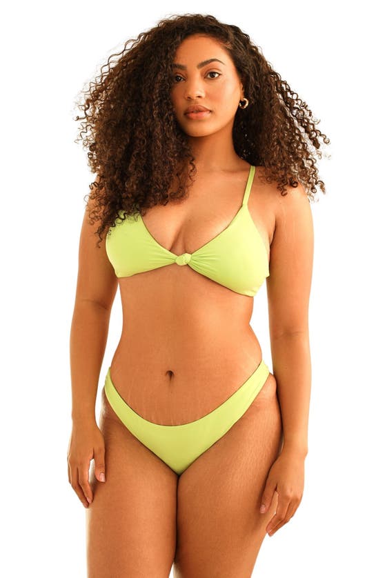 Shop Dippin Daisys Zen Knotted Triangle Bikini Top In Green Tea